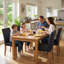Chaise de salle à manger rembourrée, chaise d'appoint en similicuir noir, chaise de cuisine moderne sans accoudoirs avec pieds en bois massif-673806902