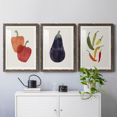 Organic Veg VII - ensemble de 3 reproductions de cadres photo