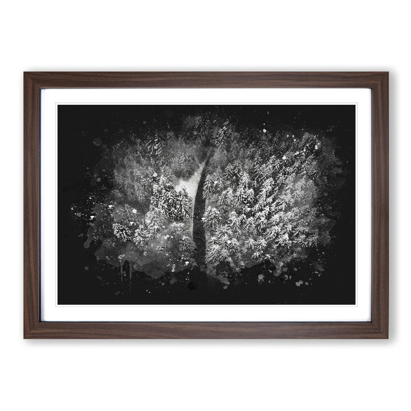In a Winter Forest - Picture Frame Graphic Art Print, 45cm H x 63cm W x 2cm D, Walnut Framed