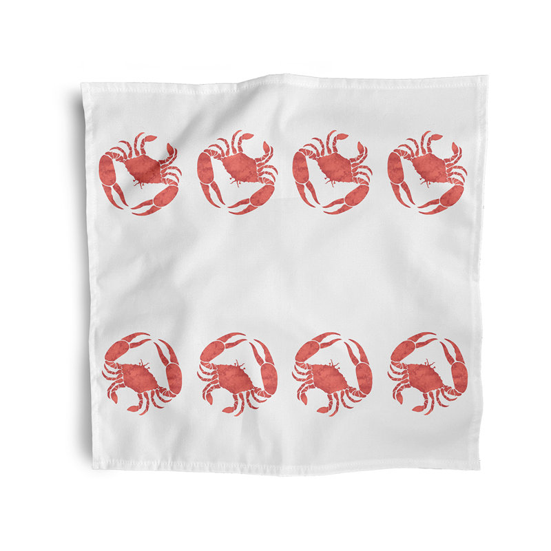 Thaney Crab Napkin Set, Coral