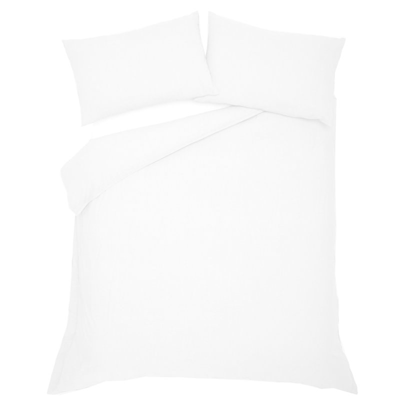 Percale Duvet Cover, White, Queen Comforter + 2 Shams