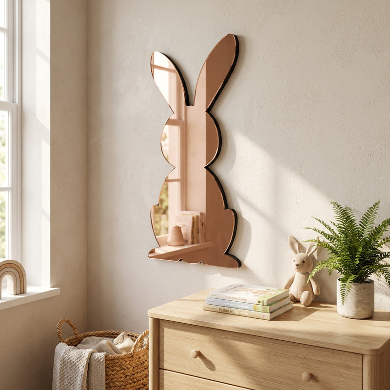 Rose Gold Bunny Wall Mirror