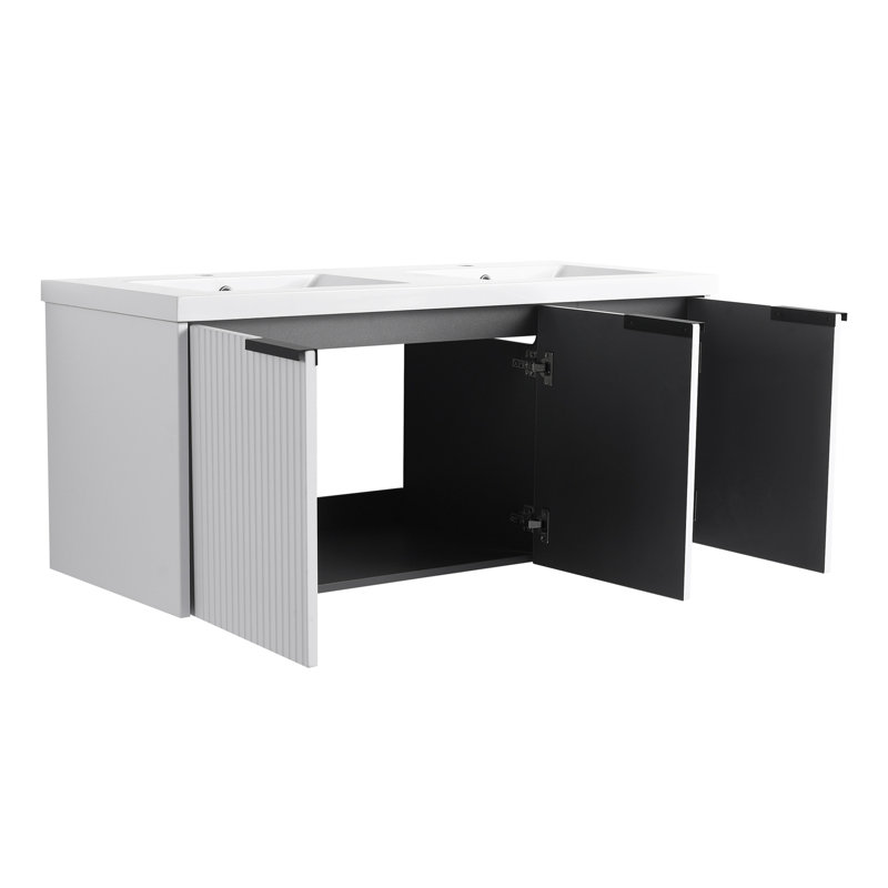 Wall Mounted Bathroom Vanity, White