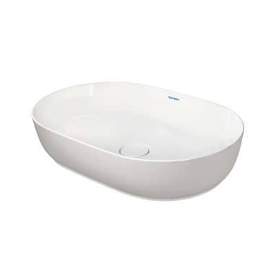 Luv White Ceramic Oval Vessel Bathroom Sink