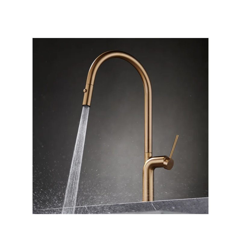 AvaMalis Pull Out Kitchen Faucet, Rose Gold