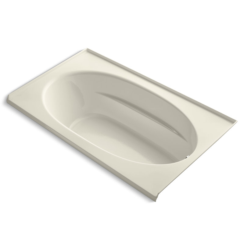 Windward 72" x 42" Drop In Soaking Bathtub, Dune, Right