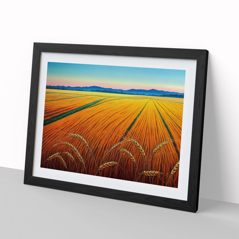Wholesome Wheat Field - Framed Print, Black Framed, 46cm H x 64cm W x 2cm D