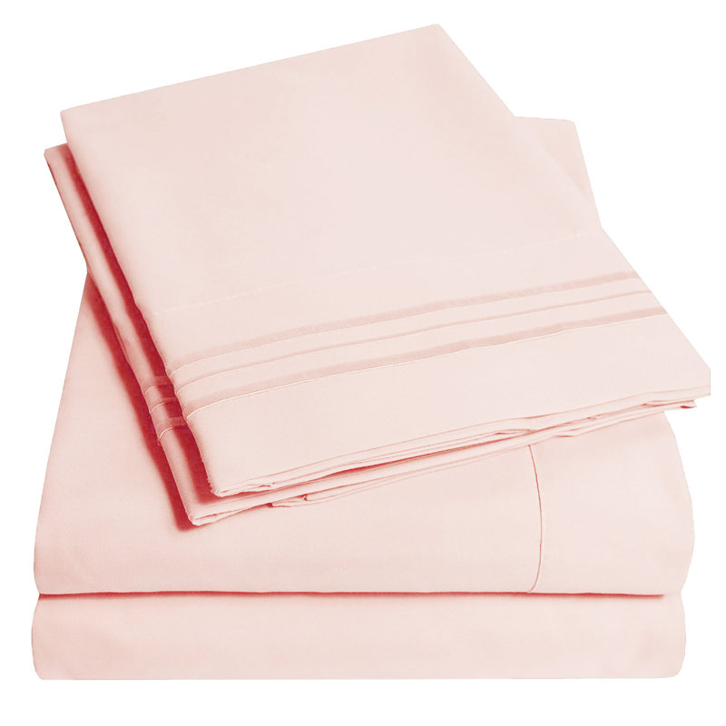 Microfiber Sheet Set, Queen Sheet Set with 2 Pillowcases, Blush