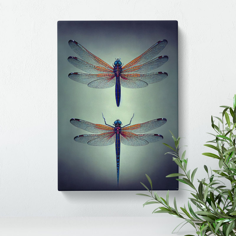 Spellbounding Dragonflies - Wrapped Canvas, 50cm H x 35cm W x 3cm D