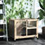 Cage à lapin compacte en bois avec roues transportables - Naturelle, imperméable, pratique pour les animaux de compagnie