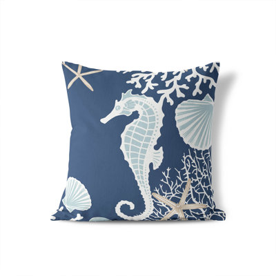 Coral & Seahorse Outdoor Pillow