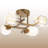 Metal Body Glass Cap Vintage Semi-Flush Mount
