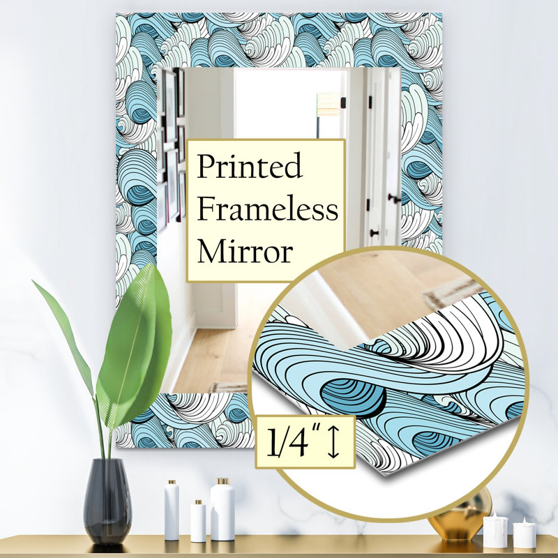 Mirror, 24" H x 32" W, Coastal Wave