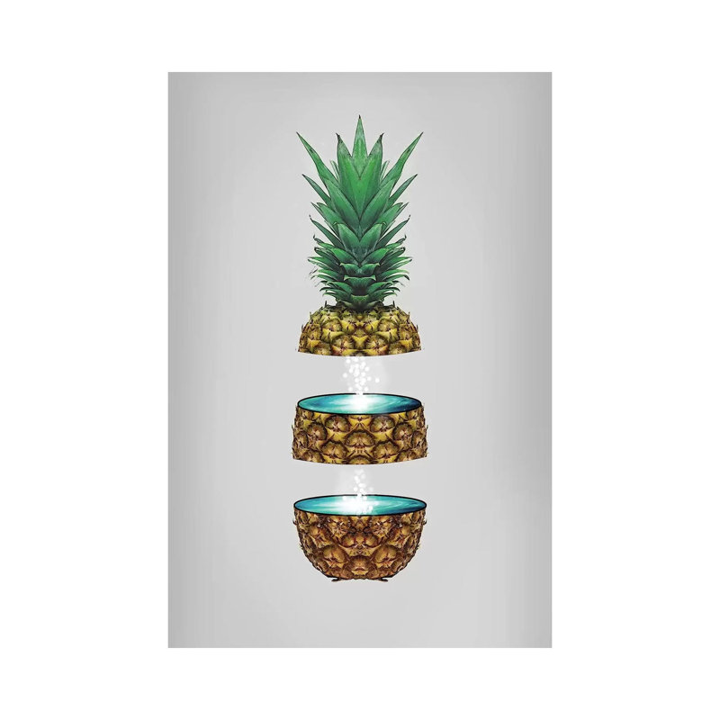 Pineapple Space by Vin Zzep - Print on Canvas, Wrapped Canvas, 20.32 cm H x 30.48 cm W