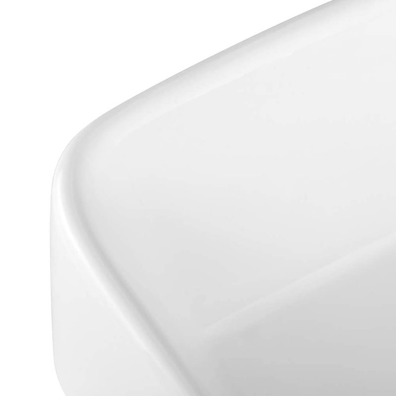 MD Bath 15'' White Ceramic Rectangular Bathroom Sink