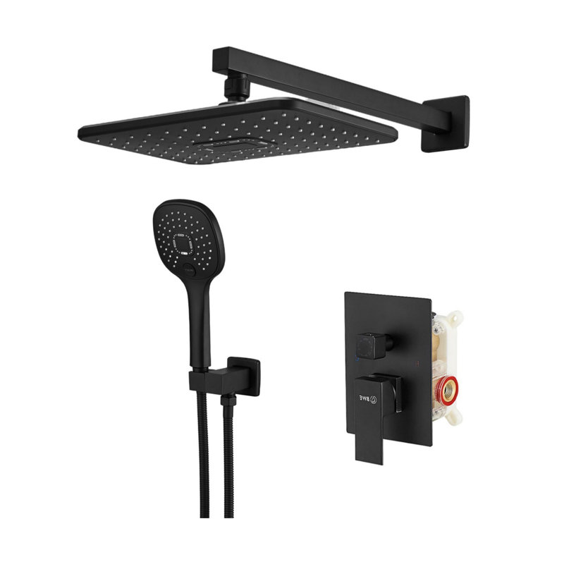 Matte Black Single-Handle Dual-Head Shower System Shower Faucet And Handheld Shower Head Kit (Including Valve)