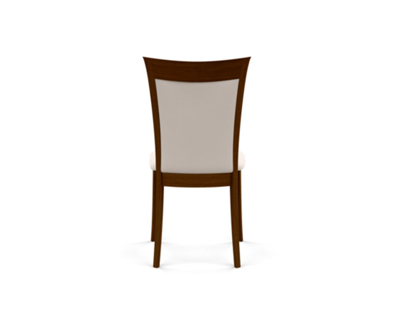 Morgan Leather Dining Chair, White, Natural Walnut