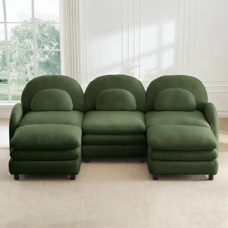 Ensemble de canapé en U Cloud Couch, Vert