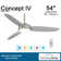 54" Concept IV 3 -Blade LED Smart Standard Ceiling Fan with Remote Control and Light Kit Included