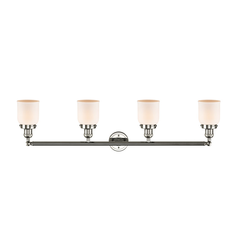 Bell - Éclairage pour meuble-lavabo 4 lumières 42 po, Blanc mat, DEL, Nickel poli