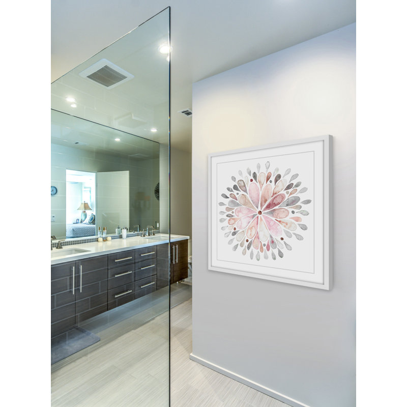 « sapinsing fleur », reproduction de peinture à l’aquarelle encadrée, H 18 po x l 18 po x P 1,5 po