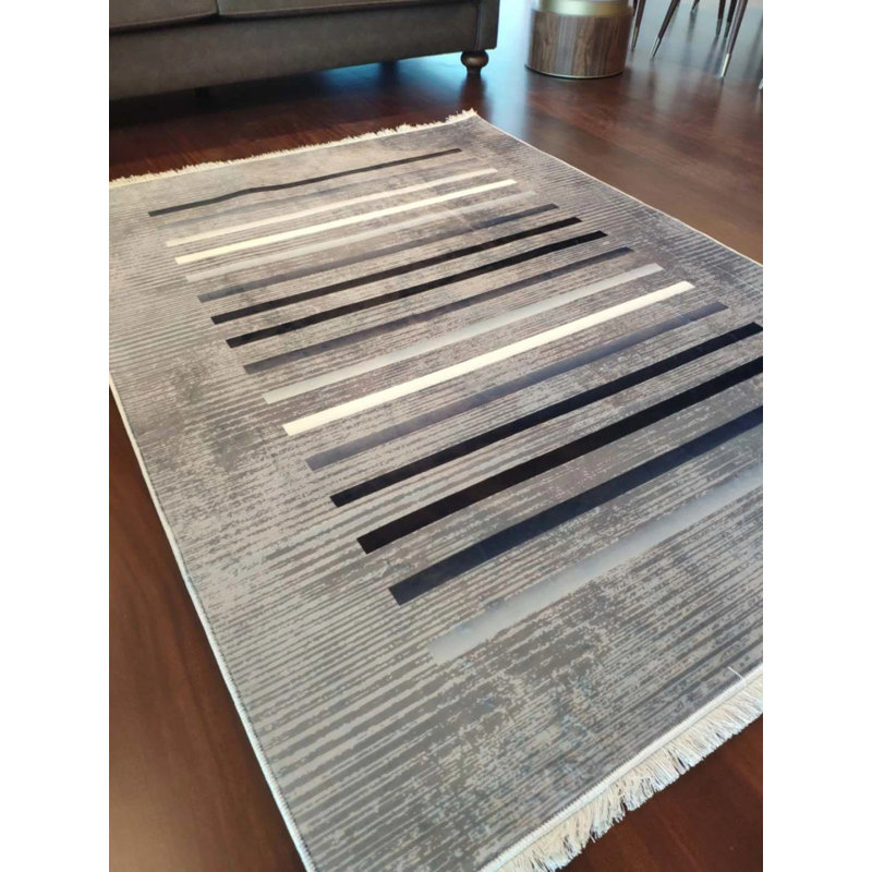 Tapis en coton Landree avec envers antidérapant, Tapis de couloir 2 pi 7 po x 9 pi 10 po
