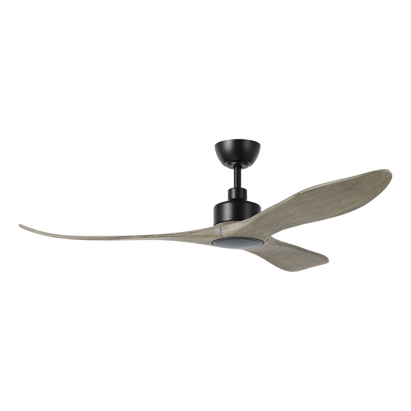 Zionne 60 inch Ceiling Fan, Gray Wood, Black