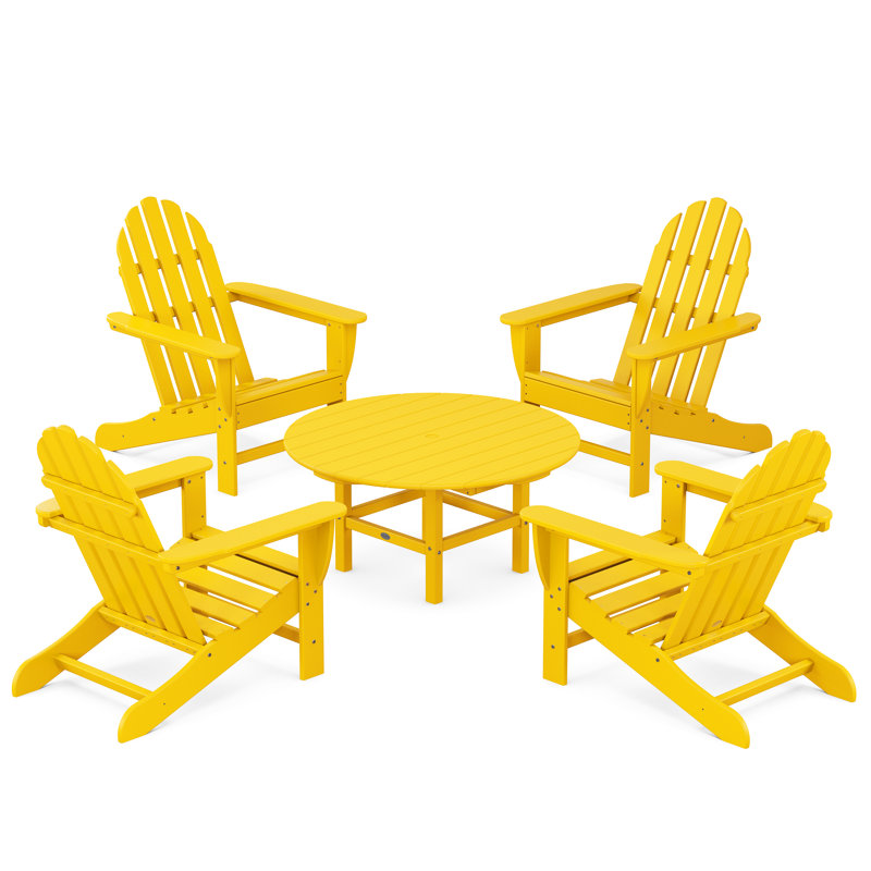 POLYWOOD Classic Adirondack Conversation Set, Lemon