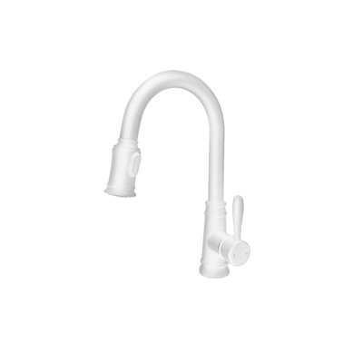 Robinet de cuisine à poignée simple Monaco blanc mat