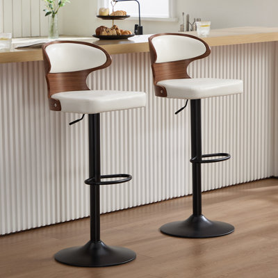 Swivel PU Leather Adjustable Height Bar Stool