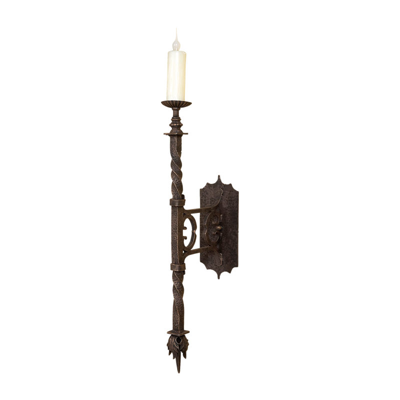 1 - Light Candle Wall Light, Bronze