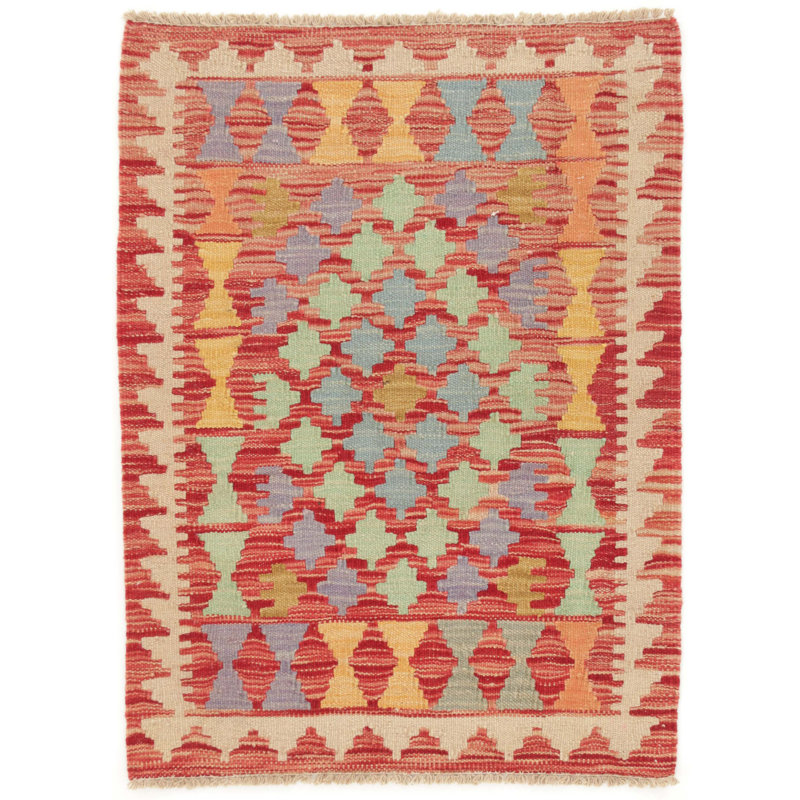 Geometric Wool Hand Woven 60cm X 90cm Area Rug