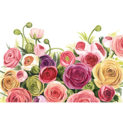 «Ranunculus Panorama» par Grace Popp - peinture sur toile tendue