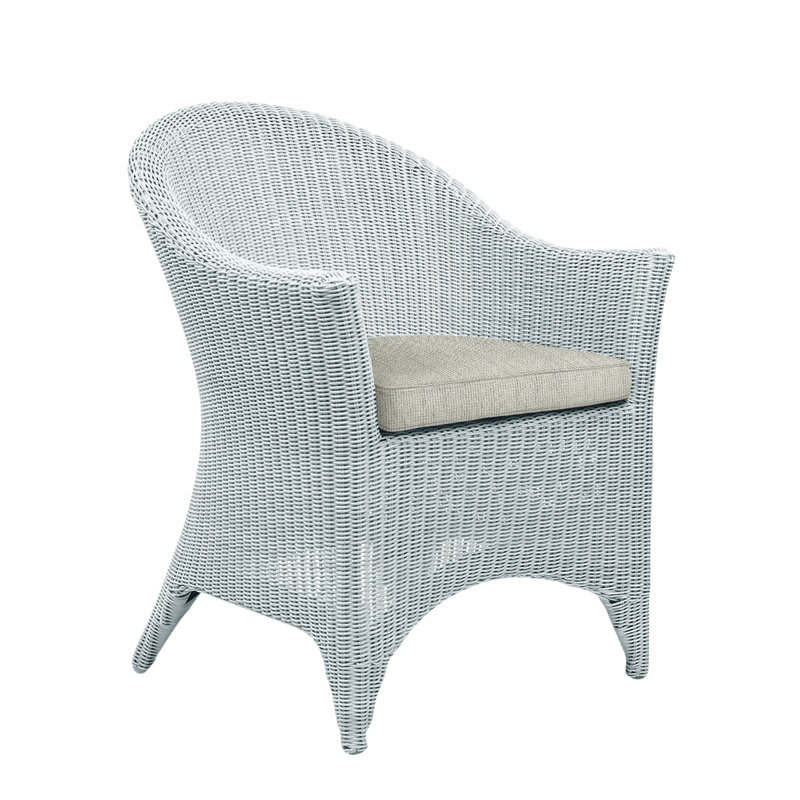 Cape Cod Patio Dining Chair with Cushion (Set of 2), Ocean, Cape Cod White
