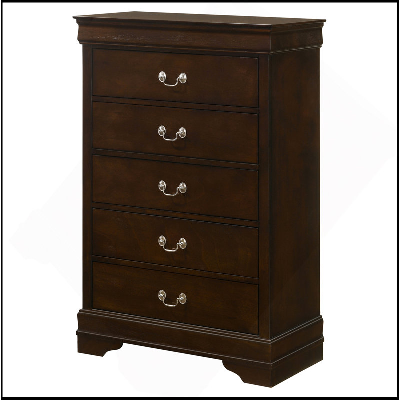 Commode de chambre à 5 tiroirs Janson Cappuccino