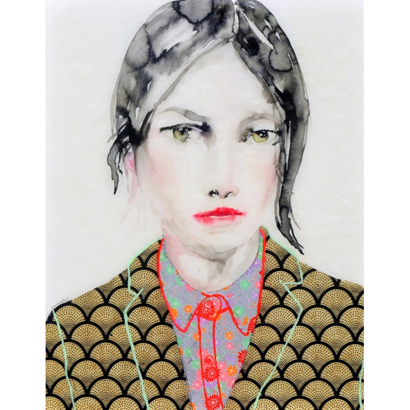 Jacket And Shirt (in Black And Gold) Print by Krannichfeld, Lisa, 26'' H x 19'' W, White Single Picture Framed
