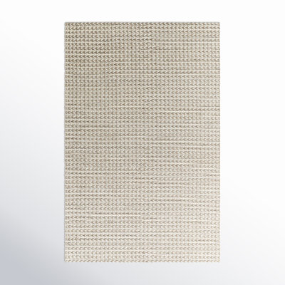 Auria Chevron Handmade Flatweave Wool/Polyester Area Rug in Light Silver/Pewter