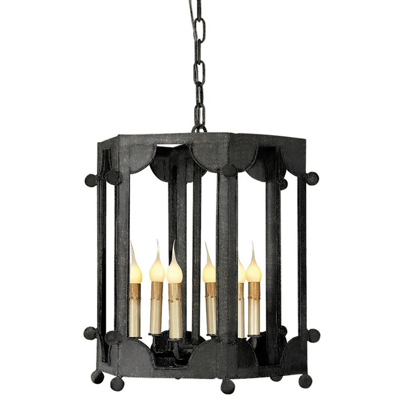 Lustre géométrique à 6 lumières Wilmington, Noir antique