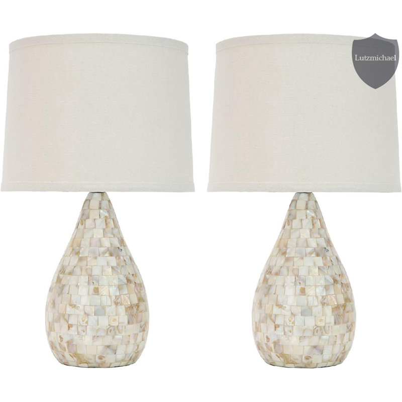 Ensemble de lampes de table 21 po avec incrustations en nacre de perle Lanphear