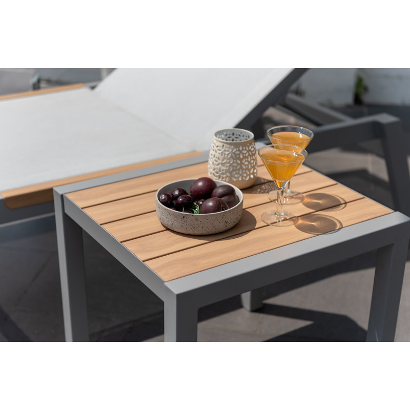  Table d'appoint d'extérieur en aluminium 100% sans entretien Bora, Gris