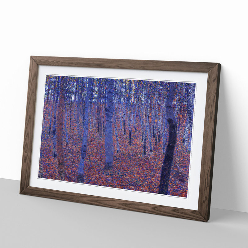 Beech Grove Forest Vol.3 by Gustav Klimt - Picture Frame Painting, 36cm H x 48cm W x 2cm D, Walnut Framed