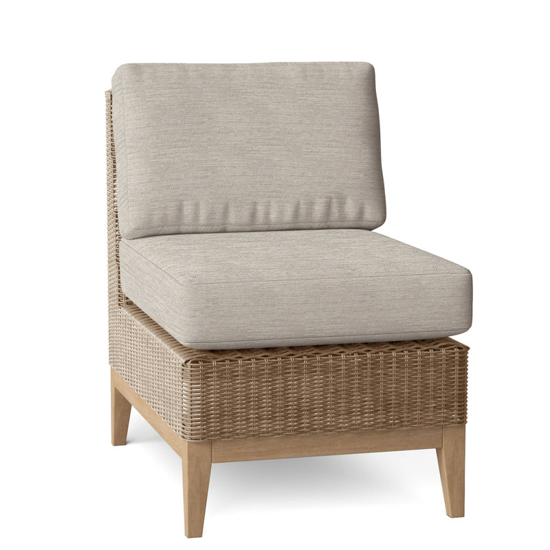 Frances Outdoor Armless Lounge Chair, Fog, Frances Willow