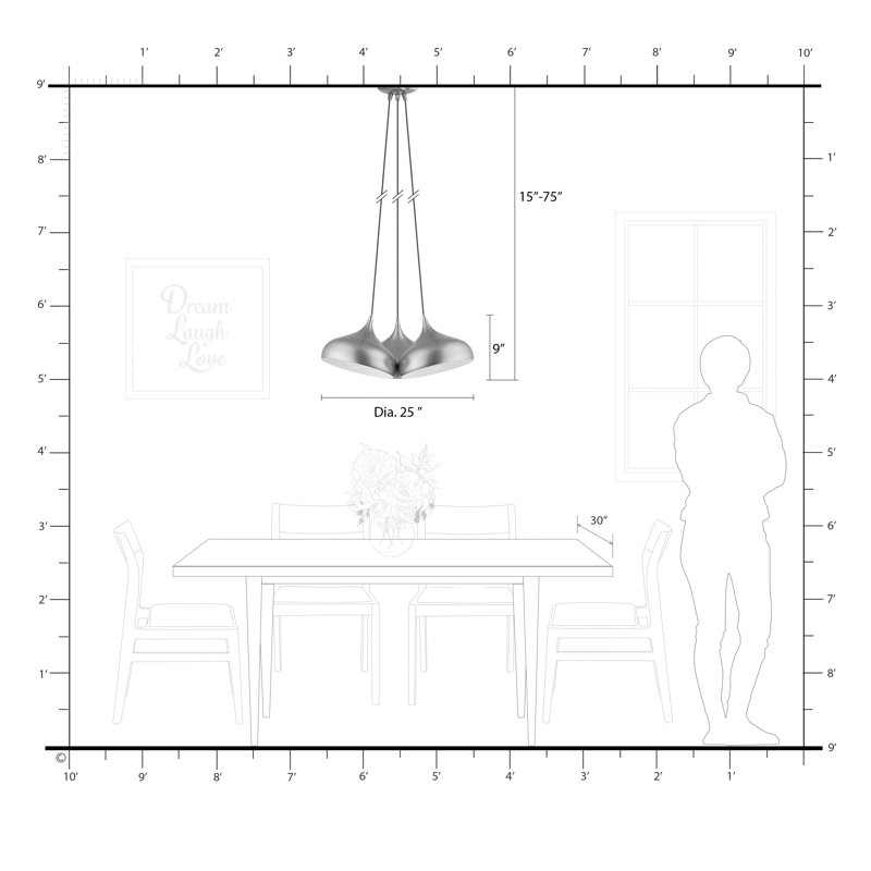 Chassitty 3 - Light Pendant, Brushed Aluminum
