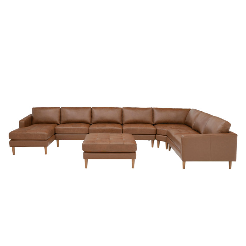 Alesja Upholstered U-Shaped Sectional Left Hand Facing, Brown