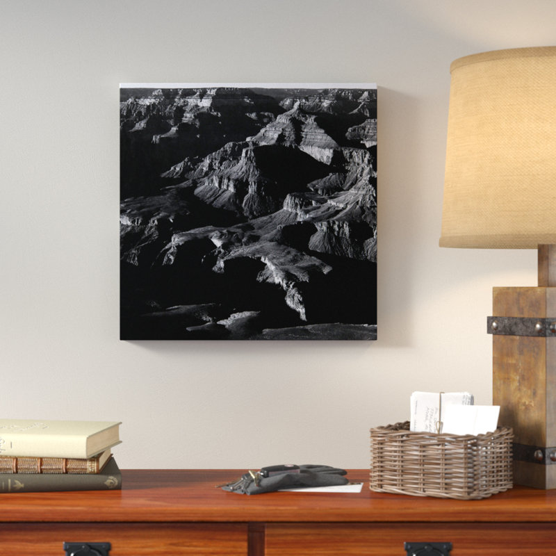 « grand canyon » par ansel adams, reproduction de photo sur toile tendue, H 16 po x l 16 po x P 1 po, Blanc