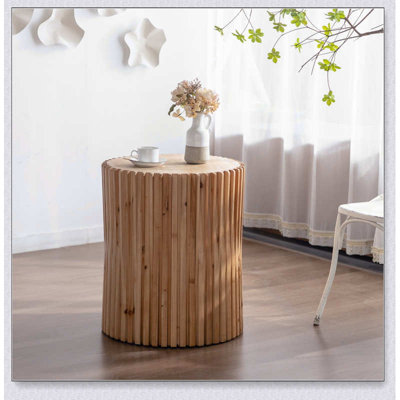 Cherif Solid Coffee Table,End Table, Cylindrical Coffee Table,Column Side Table