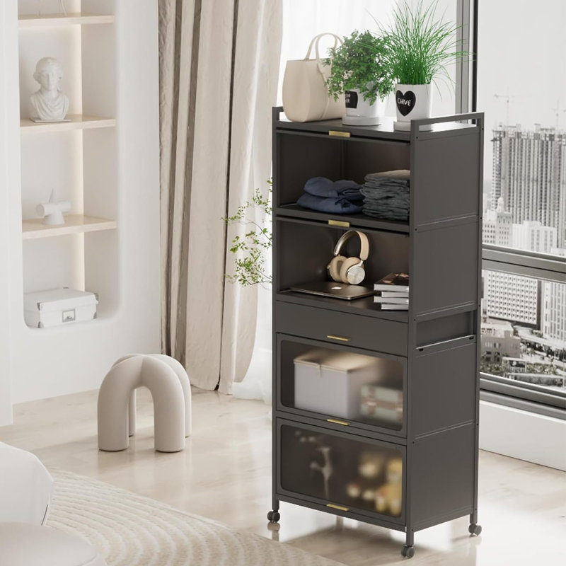 Garde-manger 58 po Lakhvinder, Noir, H 58 po x l 27,5 po x P 12,6 po
