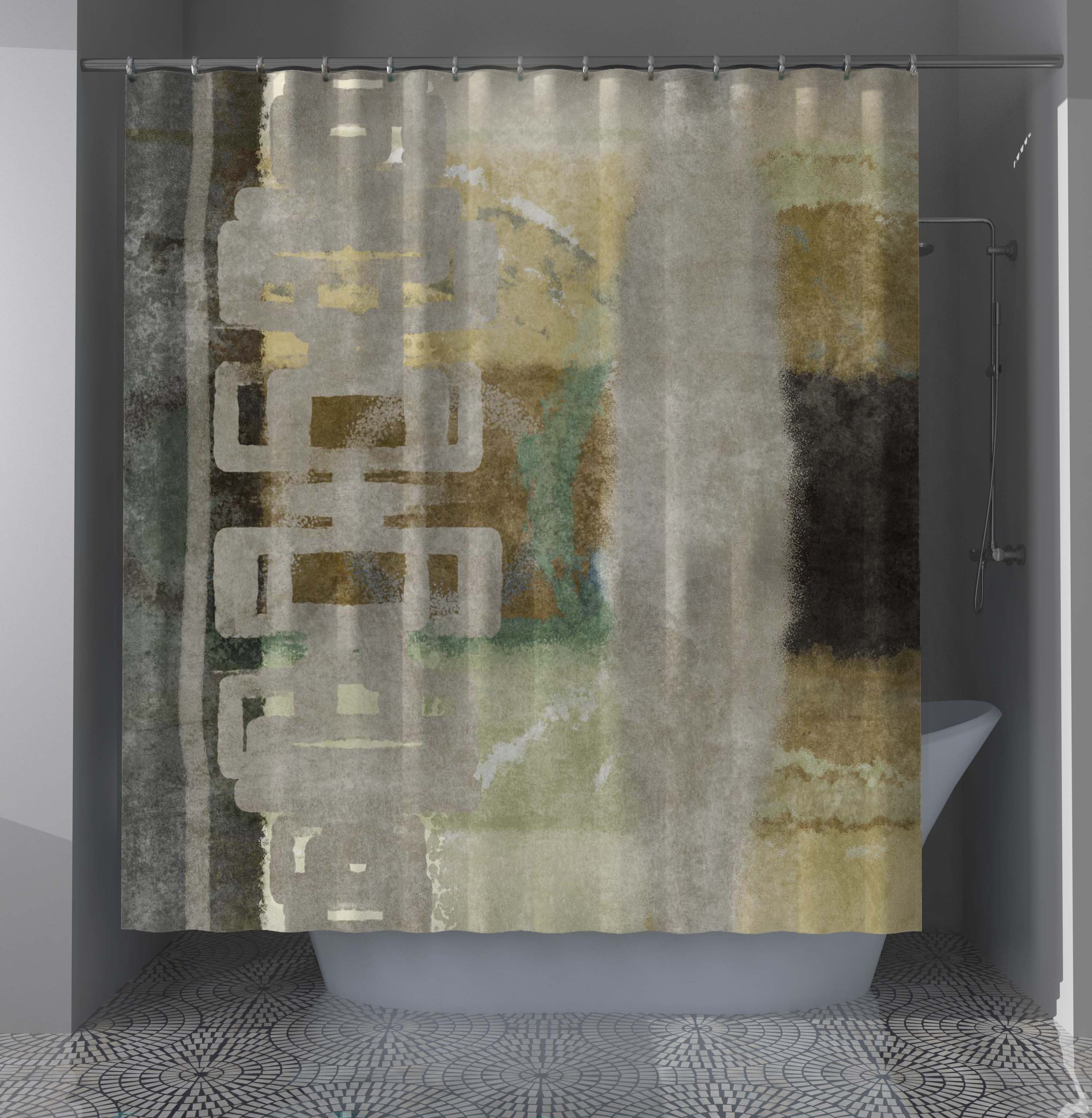 East Urban Home Atlantis Abstract Shower Curtain Wayfair