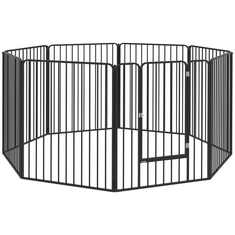 Panel Steel Pet Barrier With Door, 100cm H x 164cm W x 164cm D