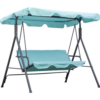 Canopy Porch Swing Chair For 3, , Steel Frame & , Perfect Poolside Fun 3 Adults Chair, Canopy, Wonderful Backyard, Deck,